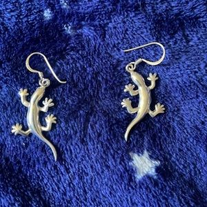 Silver Lizard Earings
